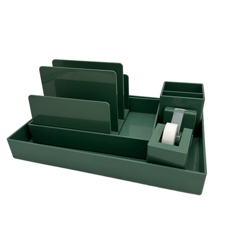 Dark Green Plastic Desk Organizer