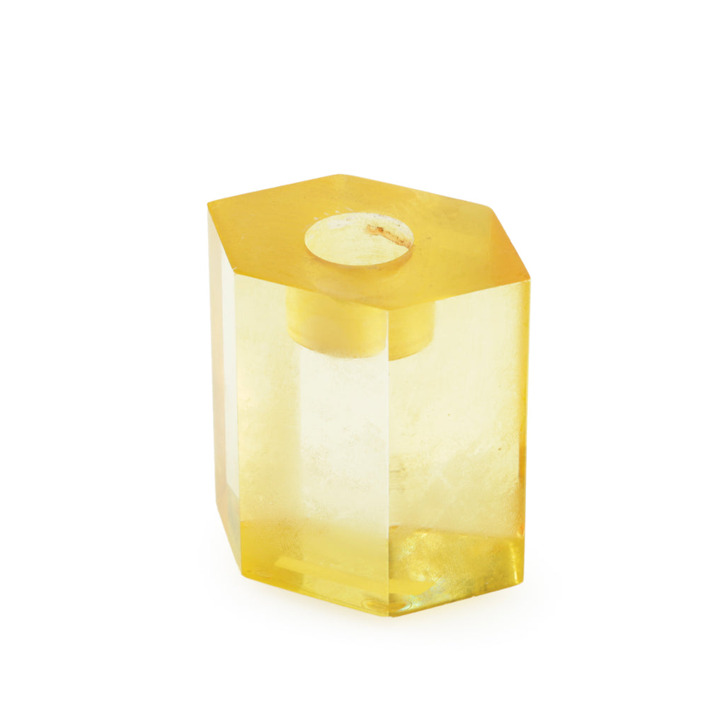 Amber Hexagonal Clear Acrylic Candle Holder
