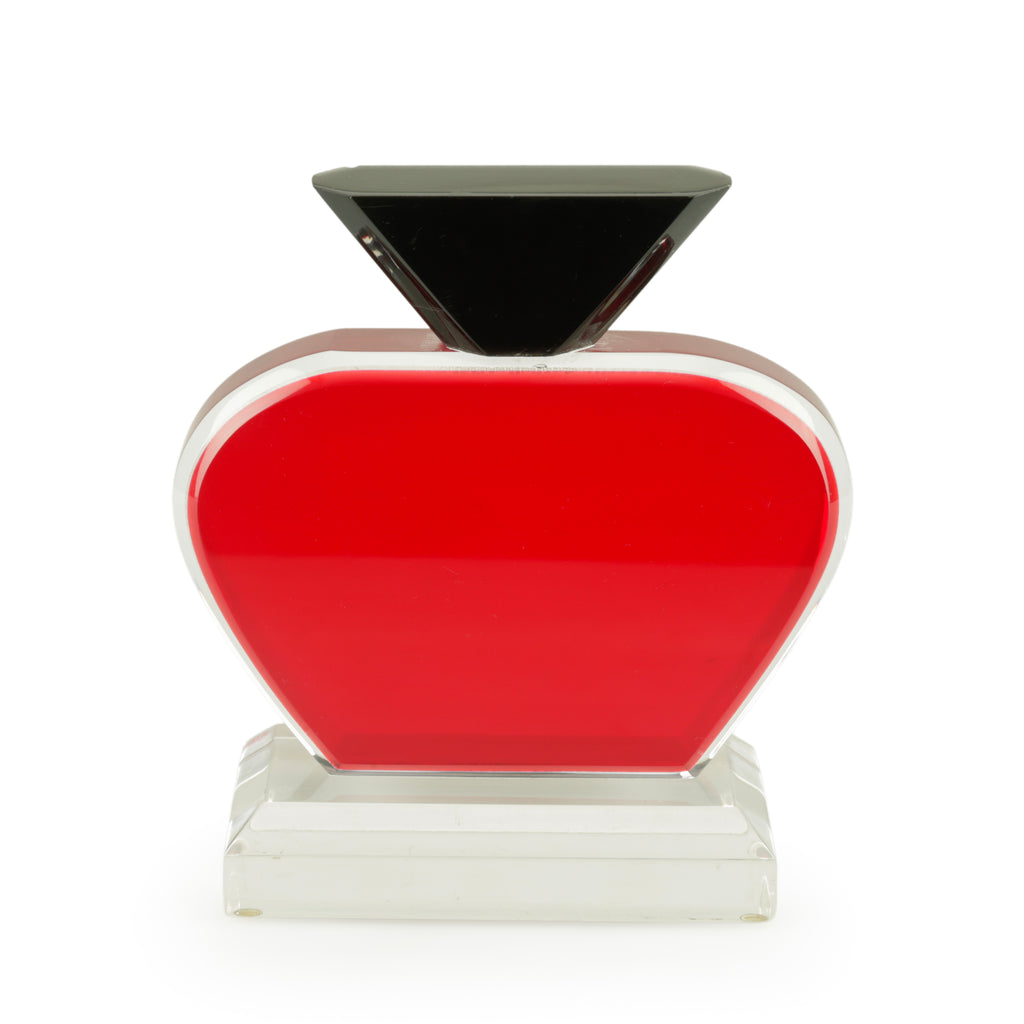 Red and Clear Acrylic Heart-Shaped Sculpture