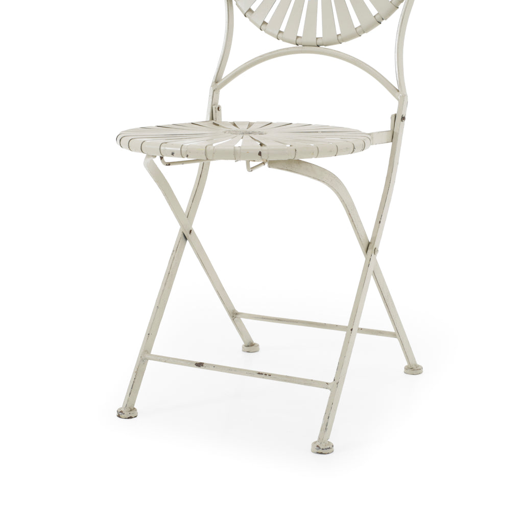 Cream Metal Folding Bistro Chair