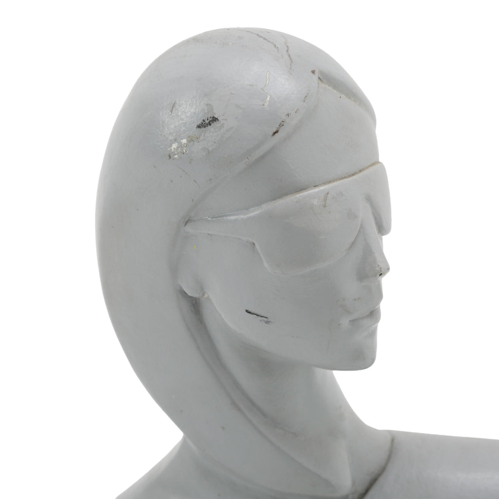 Light Gray Bust with Sunglasses on a Black Wood Base
