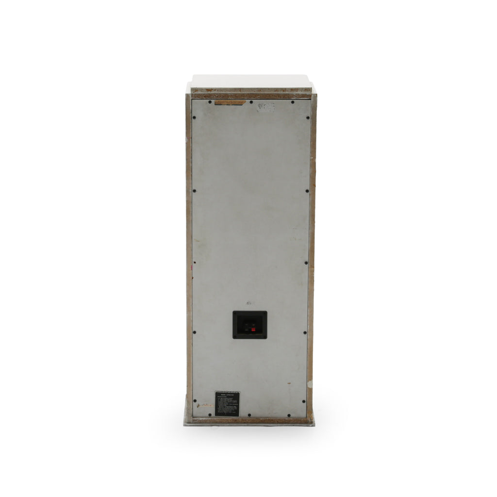 White and Black Rectangular Home Audio Speakers