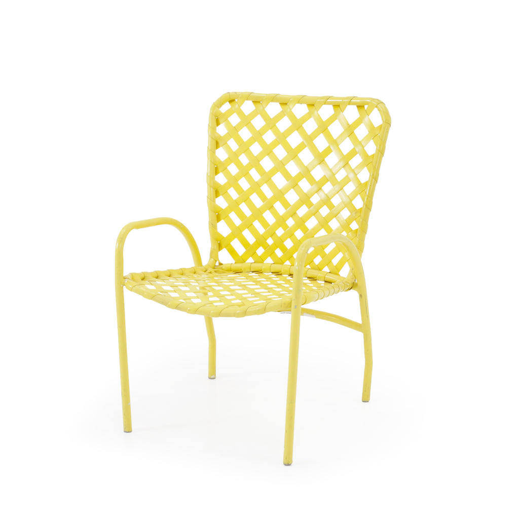 Lemon Yellow Metal Outdoor Armchair