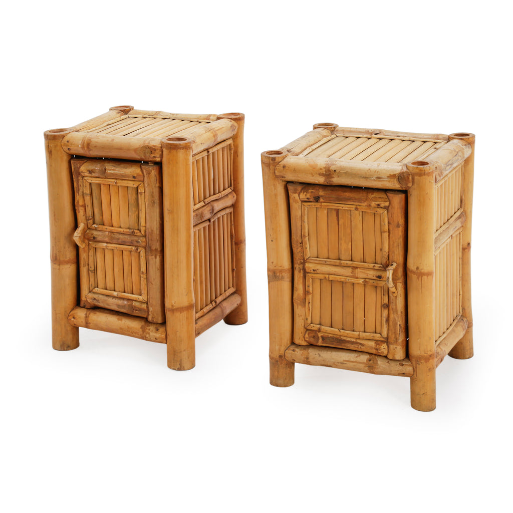 Bamboo Single-Door Nightstand