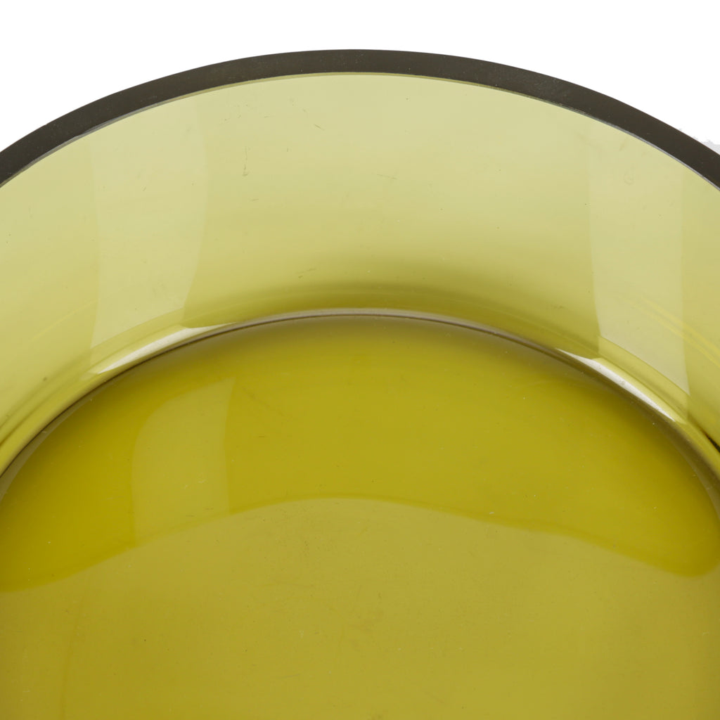 Olive Green Thick-Walled Glass Bowl