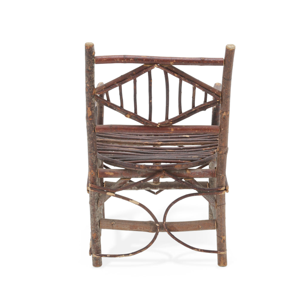 Dark Brown Rustic Twig Armchairs