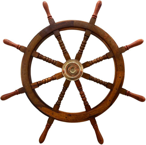 Wood Boat Steering Wheel