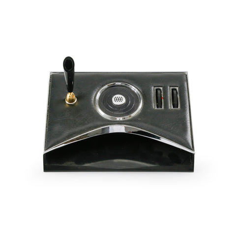 Black Faux Leather & Chrome ROSS Intercom Unit