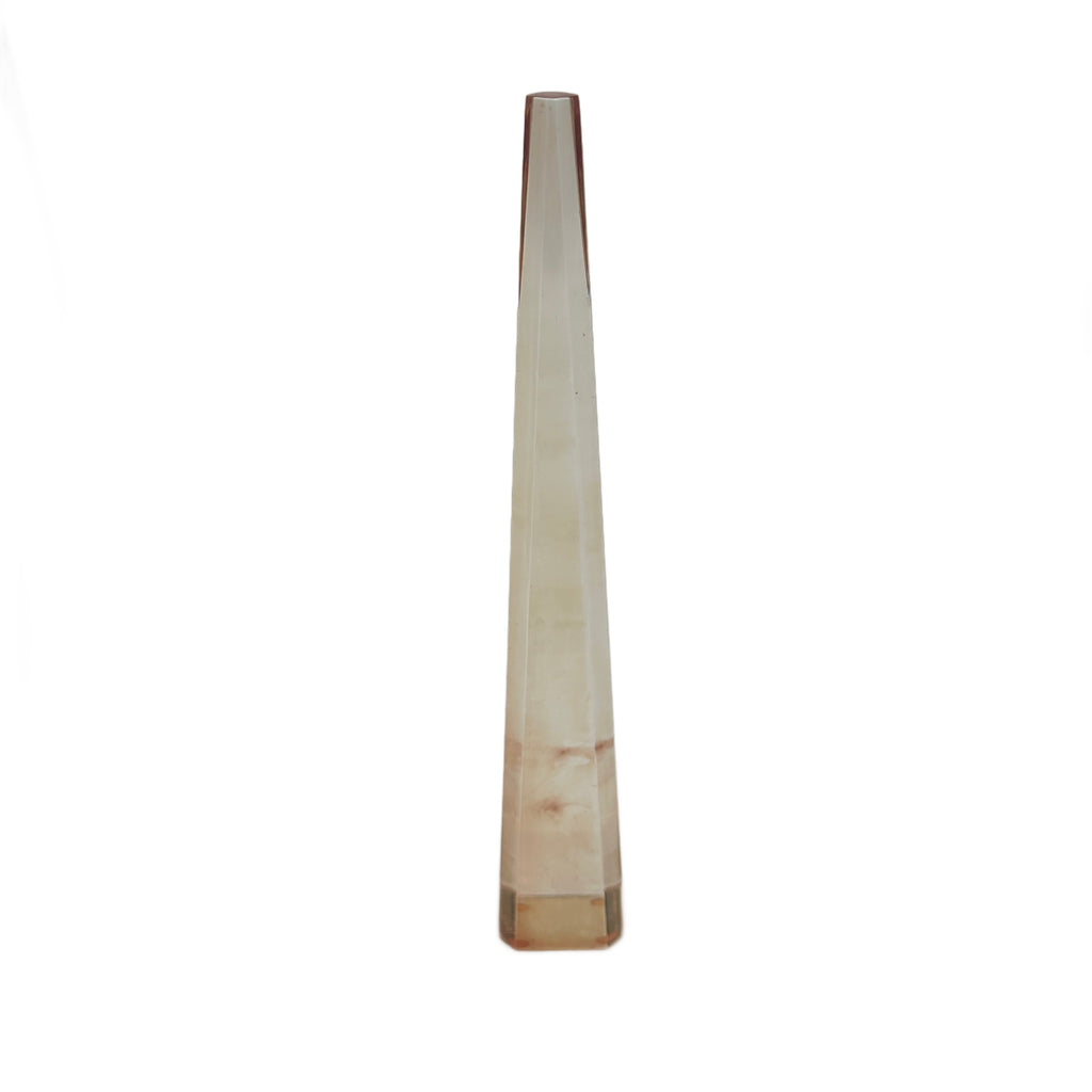 Pink Lucite Obelisk Sculpture