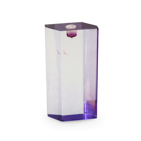 Violet Hexagonal Clear Acrylic Candle Holder