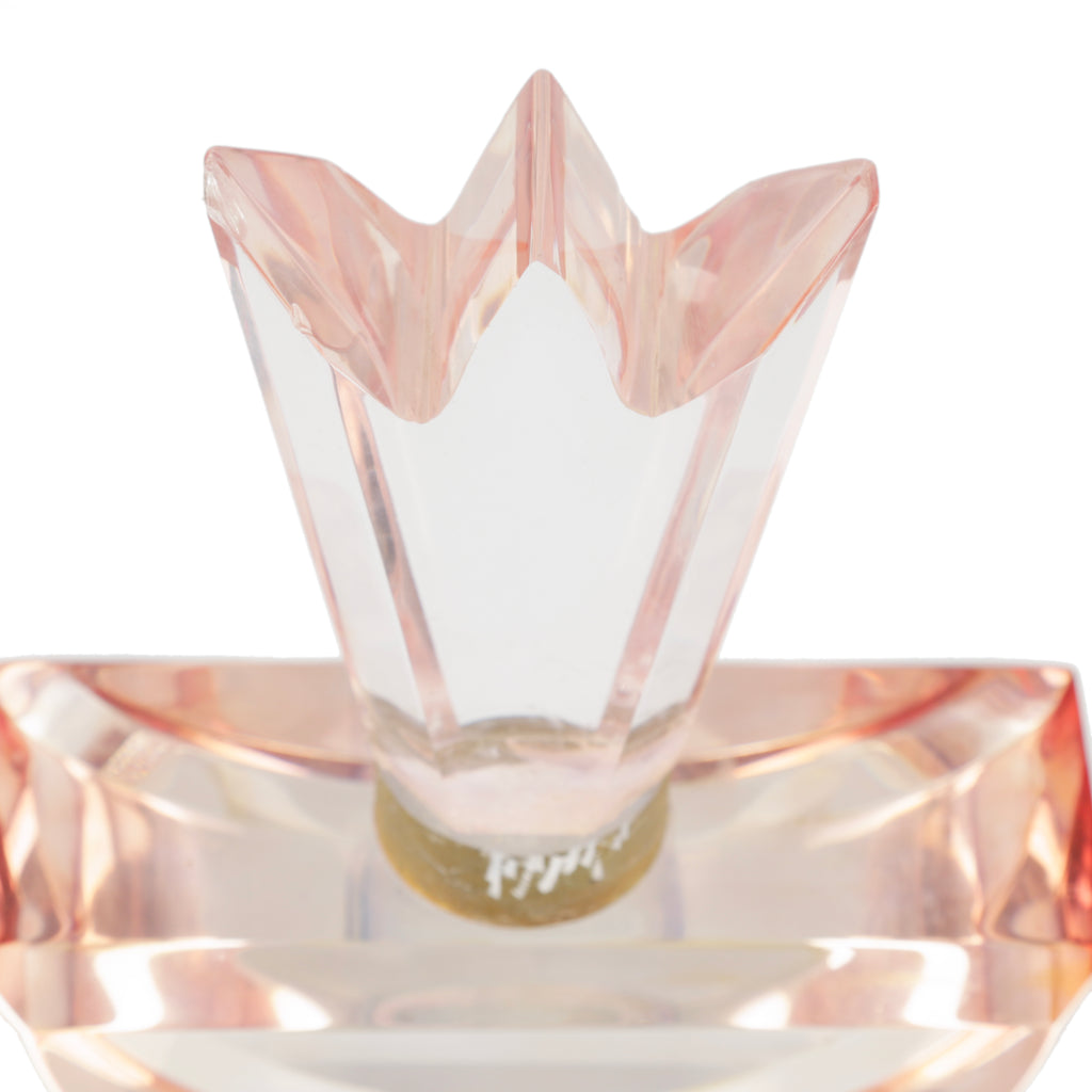 Clear and Rose Pink Acrylic Geometric Sculpture