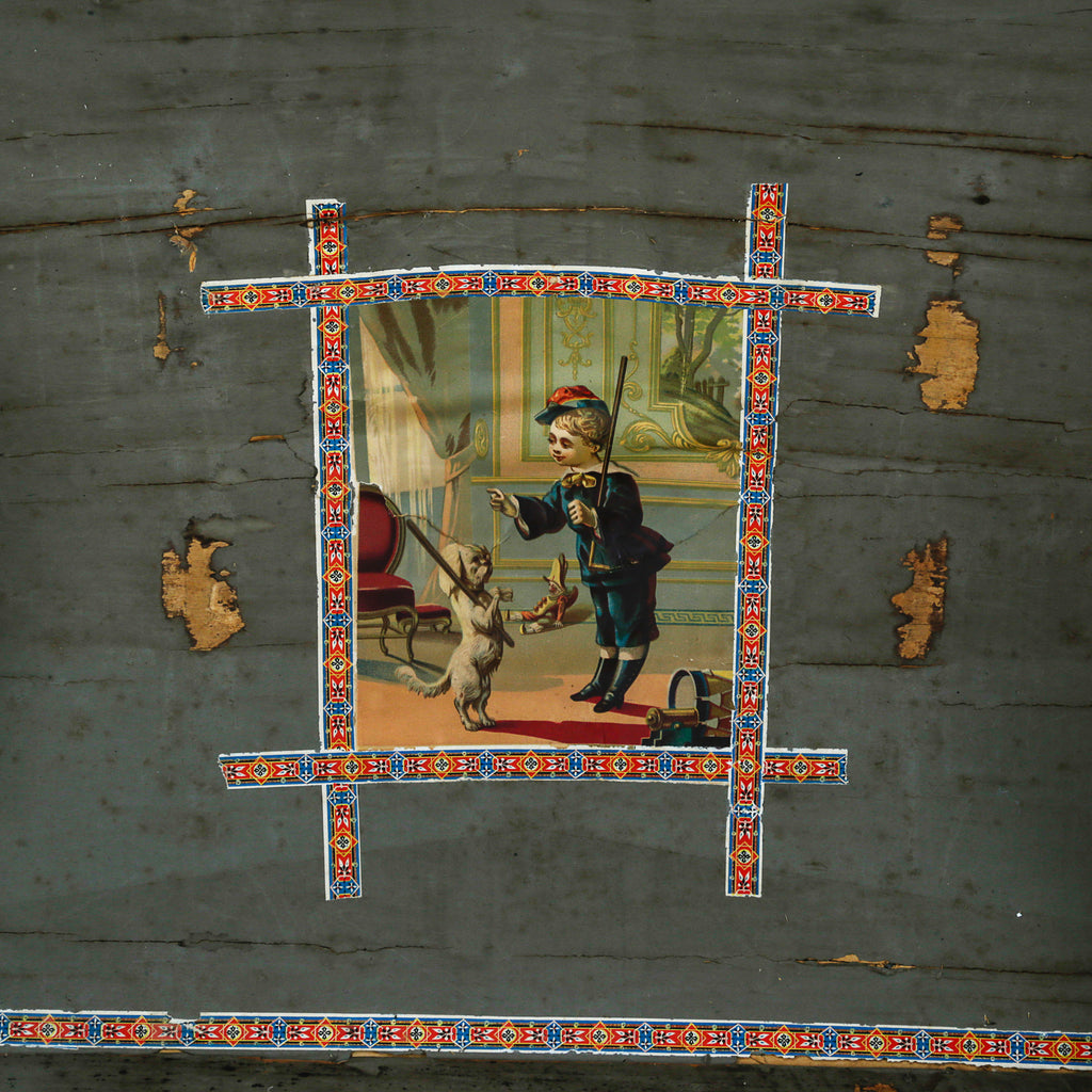 Dome Top Wood and Metal Trunk