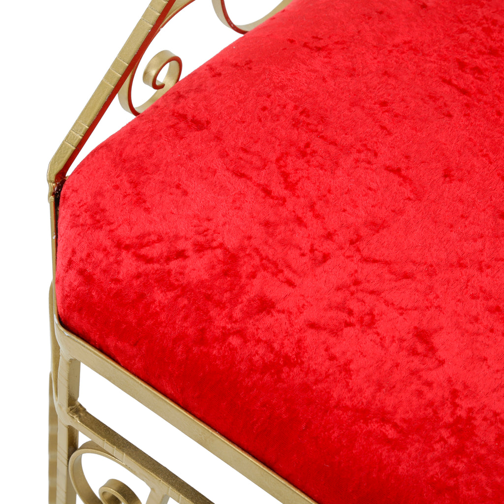 Gold and Red Asymmetrical Dining Chair