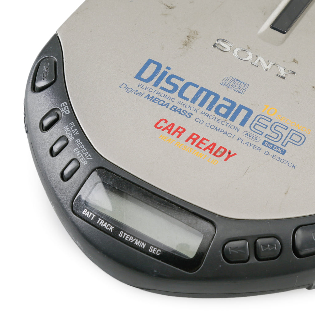 Vintage Silver and Black Portable CD Player