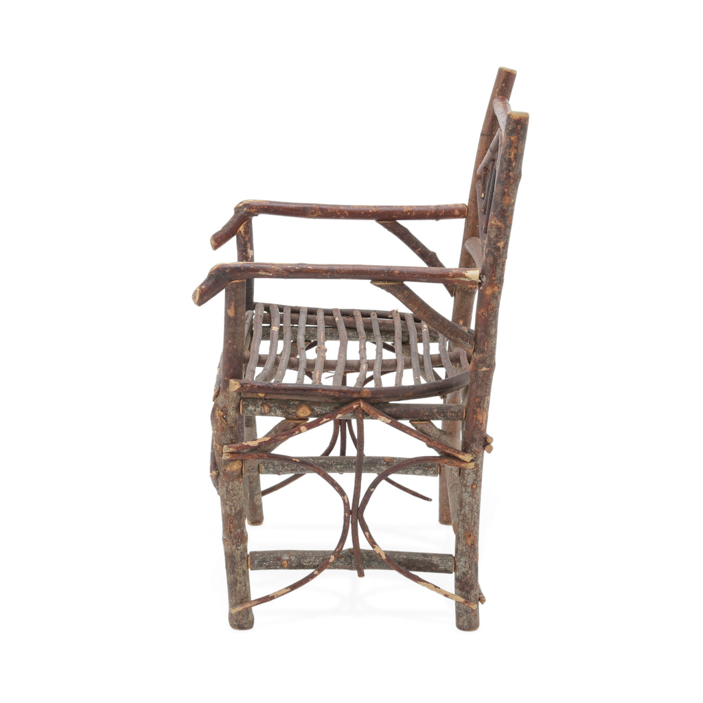 Dark Brown Rustic Twig Armchairs