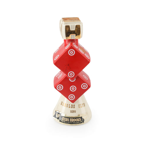 Red and White Ceramic Stacked Dice Decanter