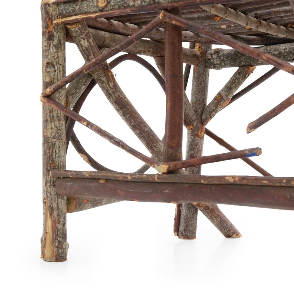 Dark Brown Rustic Twig Armchairs