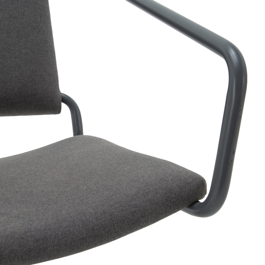 Dark Gray Fabric Upholstered Swivel Office Chair