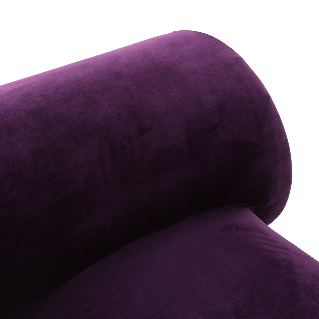 Plum Velvet Sculptural Chaise Lounge