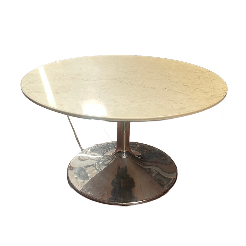 White Marble Marble Tulip Round Coffee Table