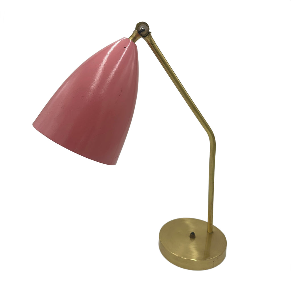 Pink Brass Mid-Century Modern Table Lamp