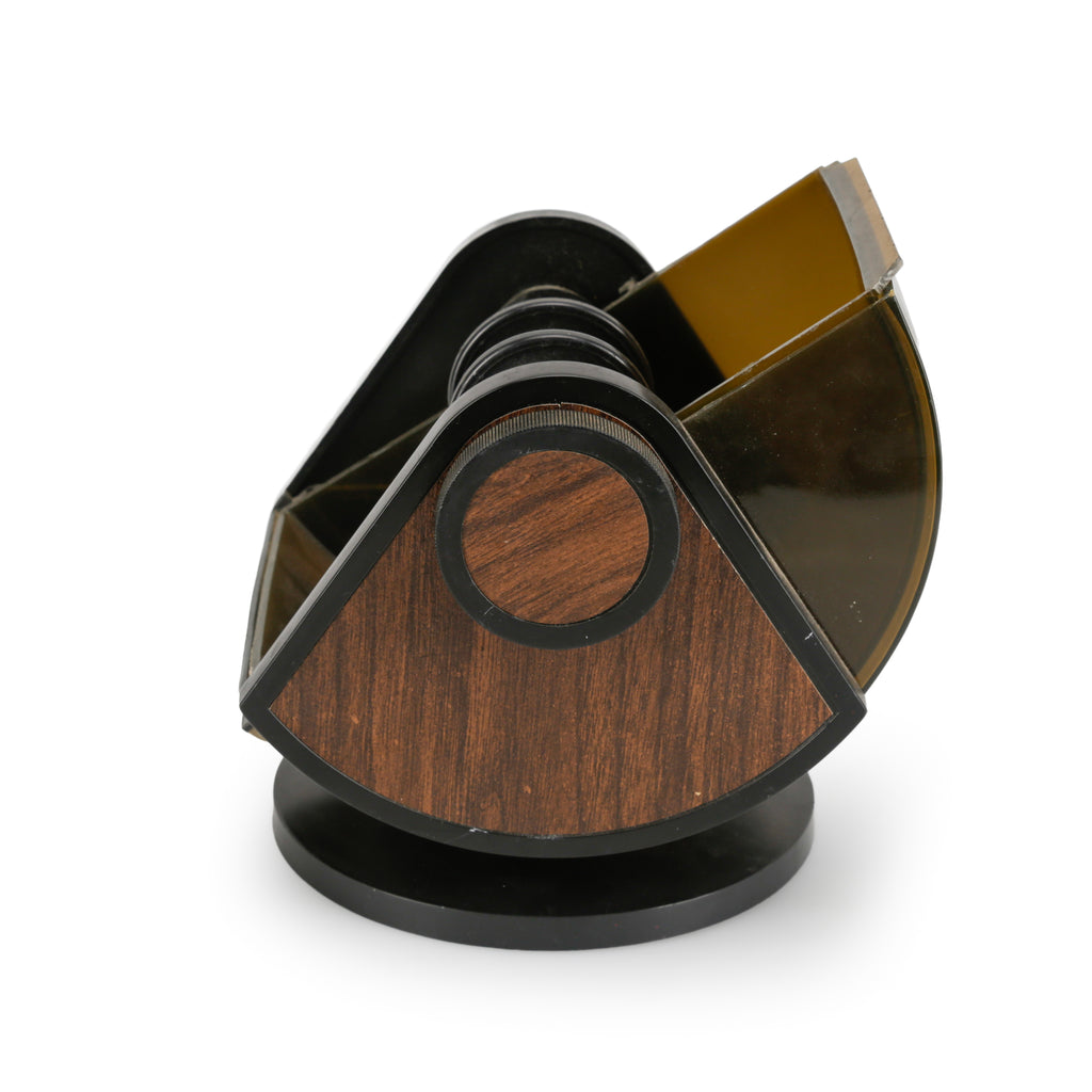 Black Plastic Rolodex Card File with Amber Acrylic Hood