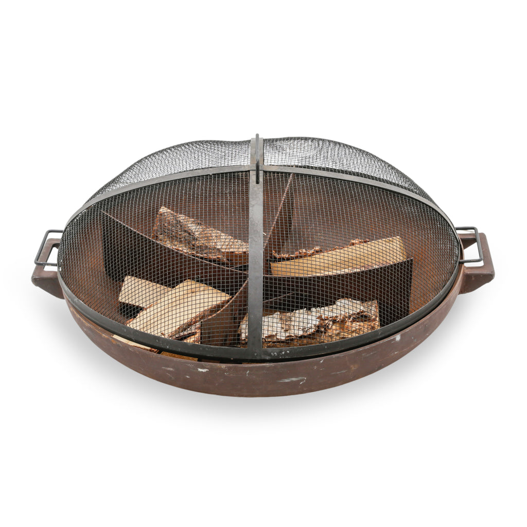 Dark Gray Metal Outdoor Fire Pit