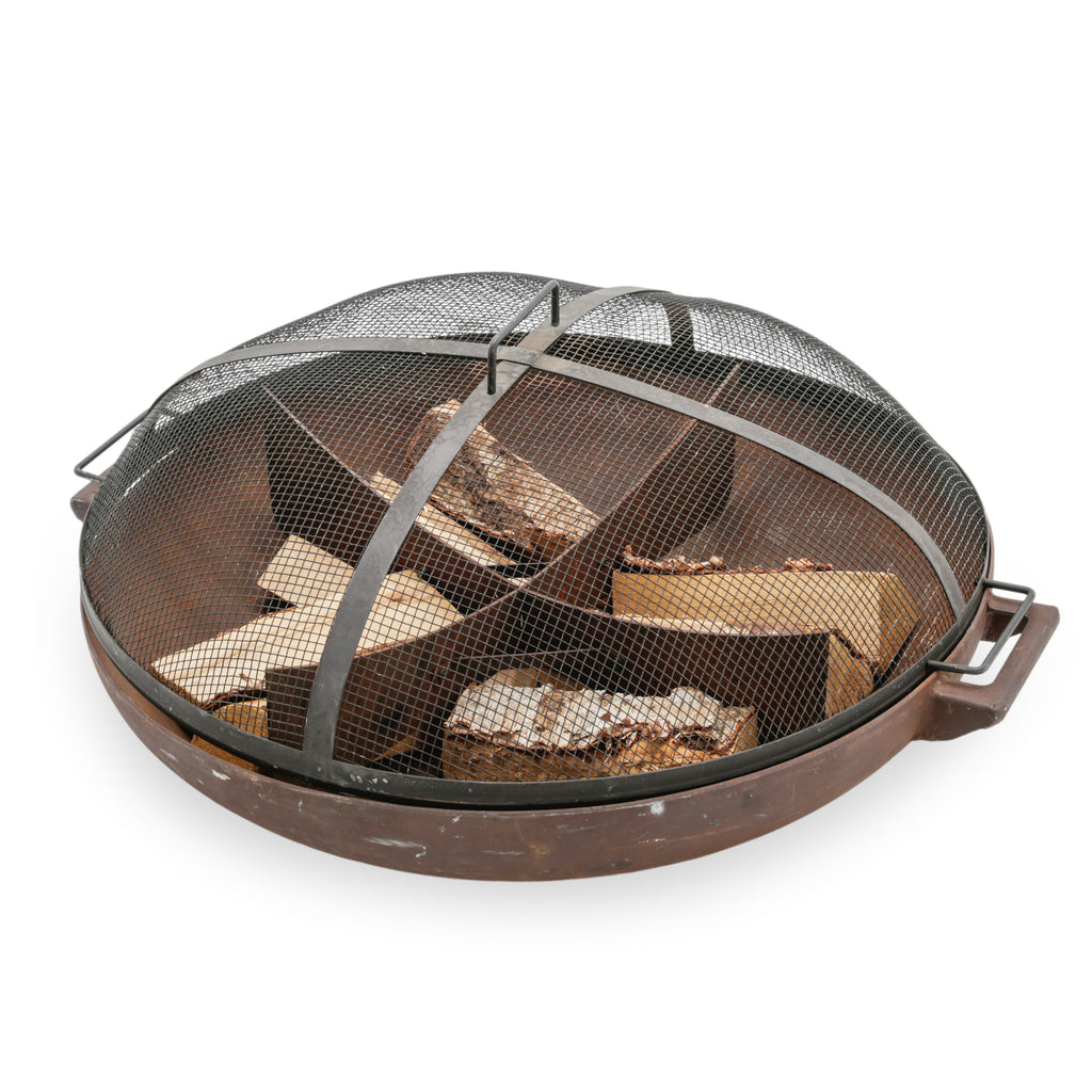 Dark Gray Metal Outdoor Fire Pit