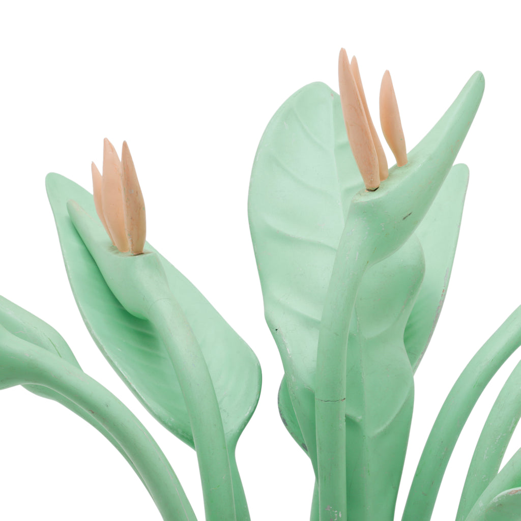 Teal Decorative Vase with Fake Flower
