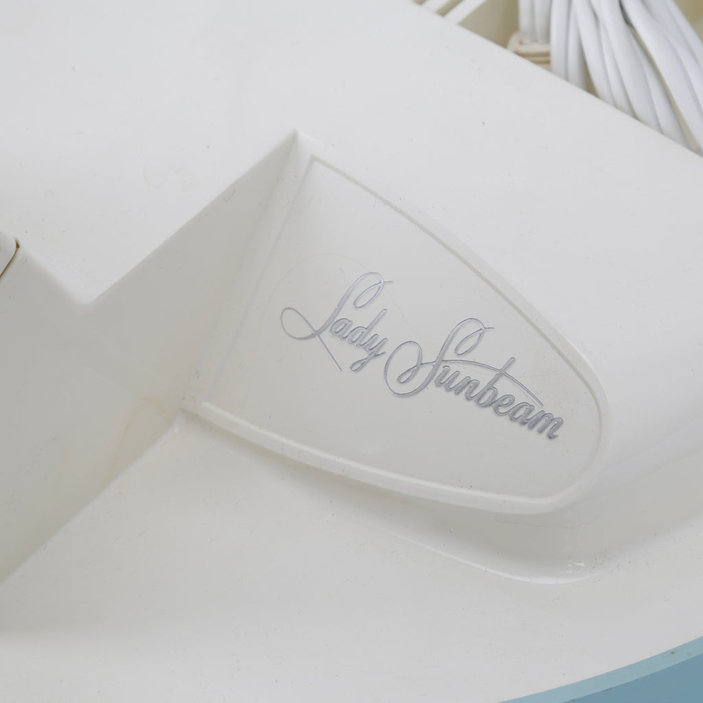 Vintage White and Aqua Lady Sunbeam Portable Hair Dryer