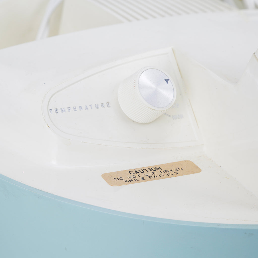 Vintage White and Aqua Lady Sunbeam Portable Hair Dryer