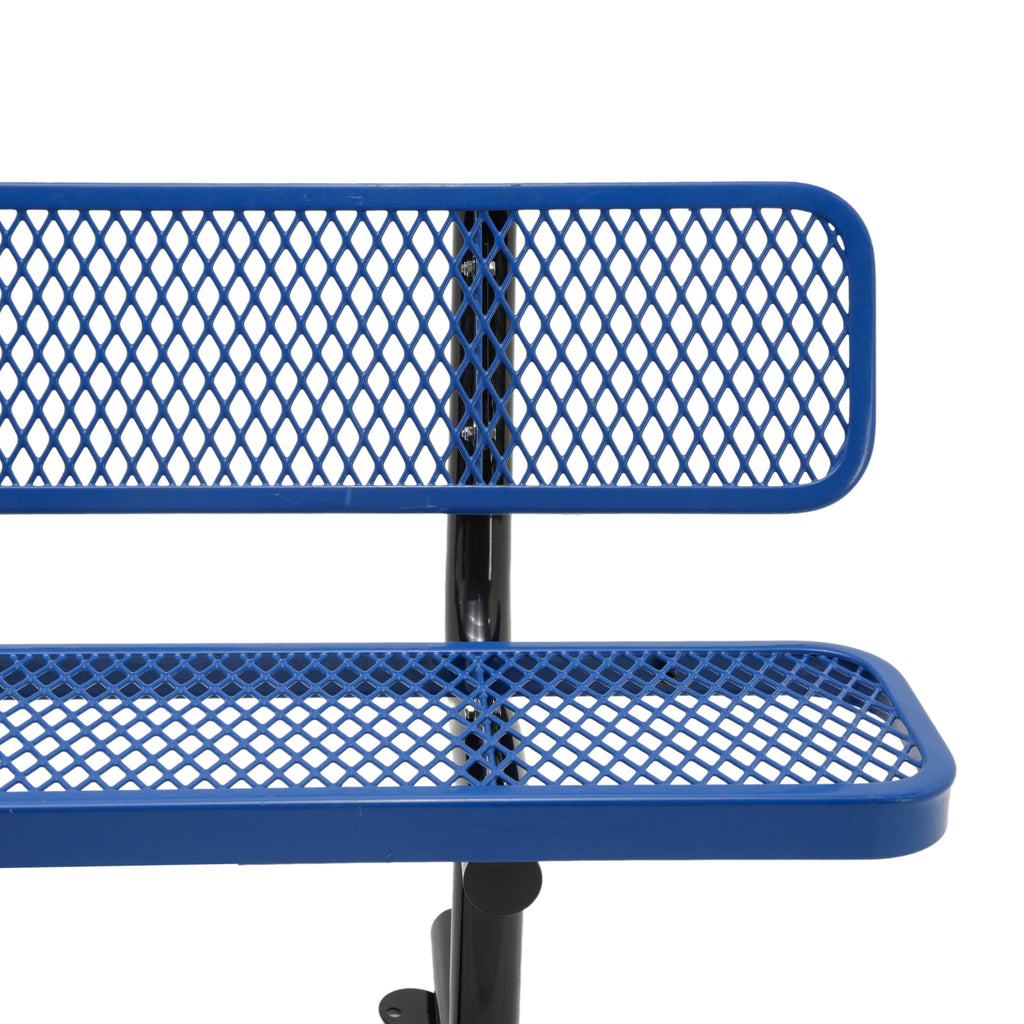 Blue Perforated Outdoor Bench