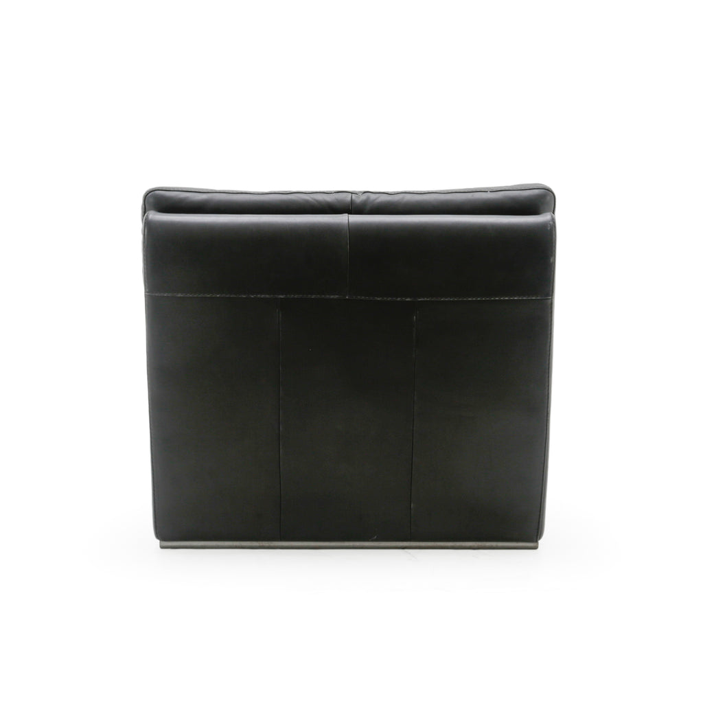 Black Leather Armless Slipper Chair
