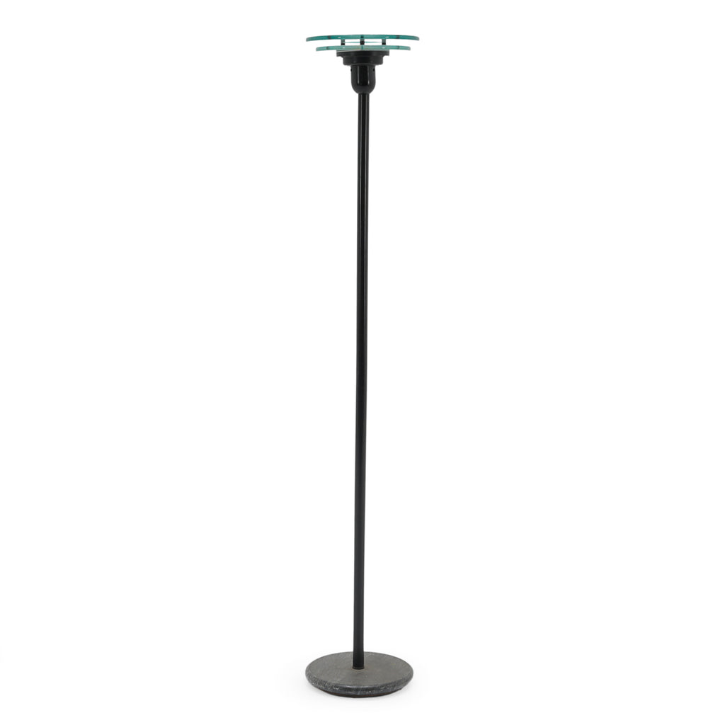 Black Metal & Gray Marble Floor Lamp