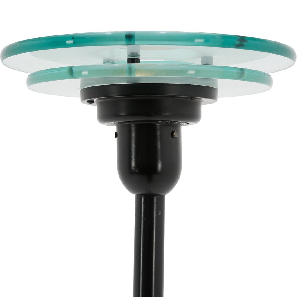 Black Metal & Gray Marble Floor Lamp