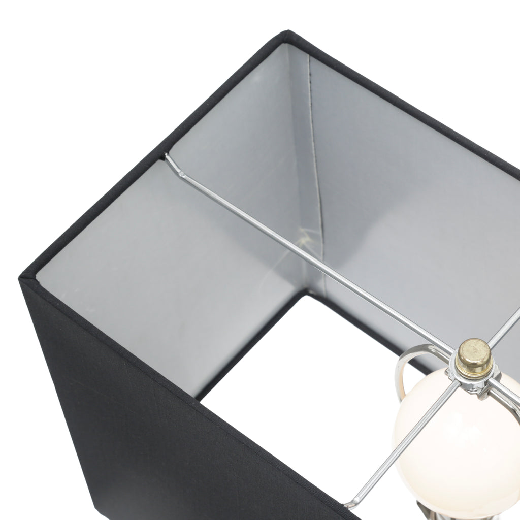 Silver Base Table Lamp with Wood Accent