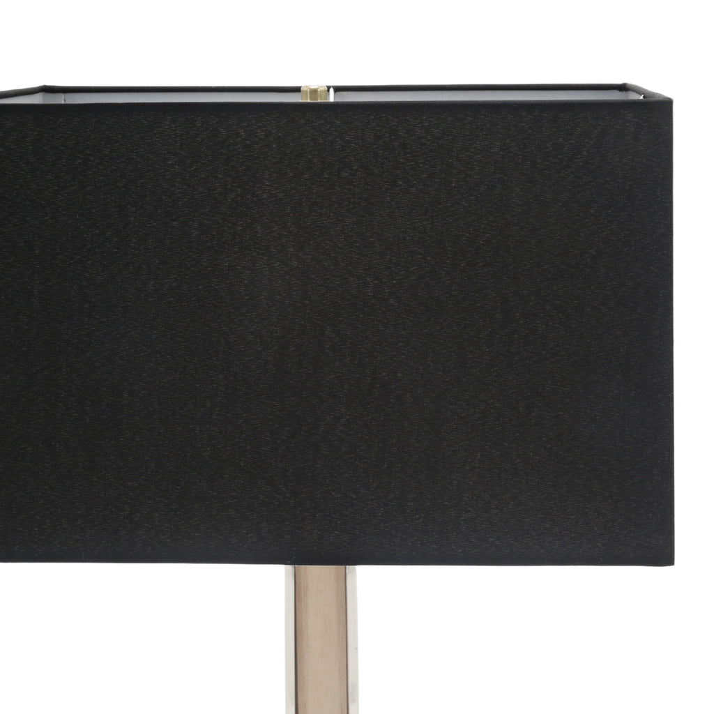 Silver Base Table Lamp with Wood Accent