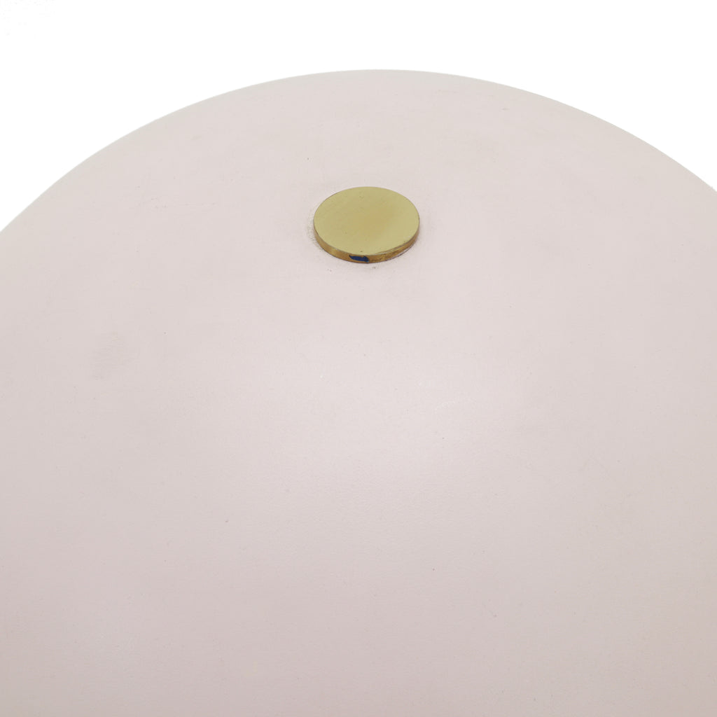 White Dome Metal Table Lamp with Brass Base