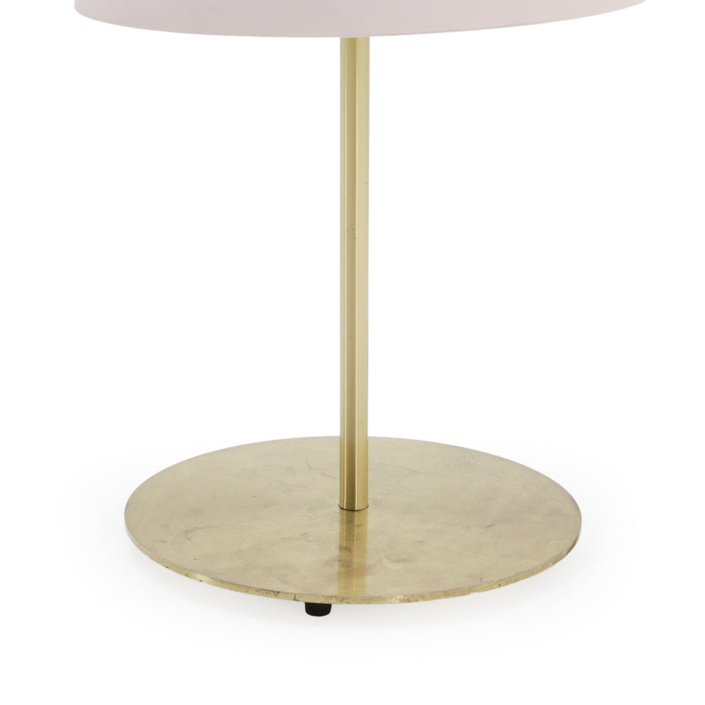 White Dome Metal Table Lamp with Brass Base