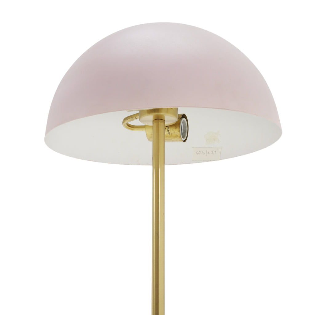 White Dome Metal Table Lamp with Brass Base