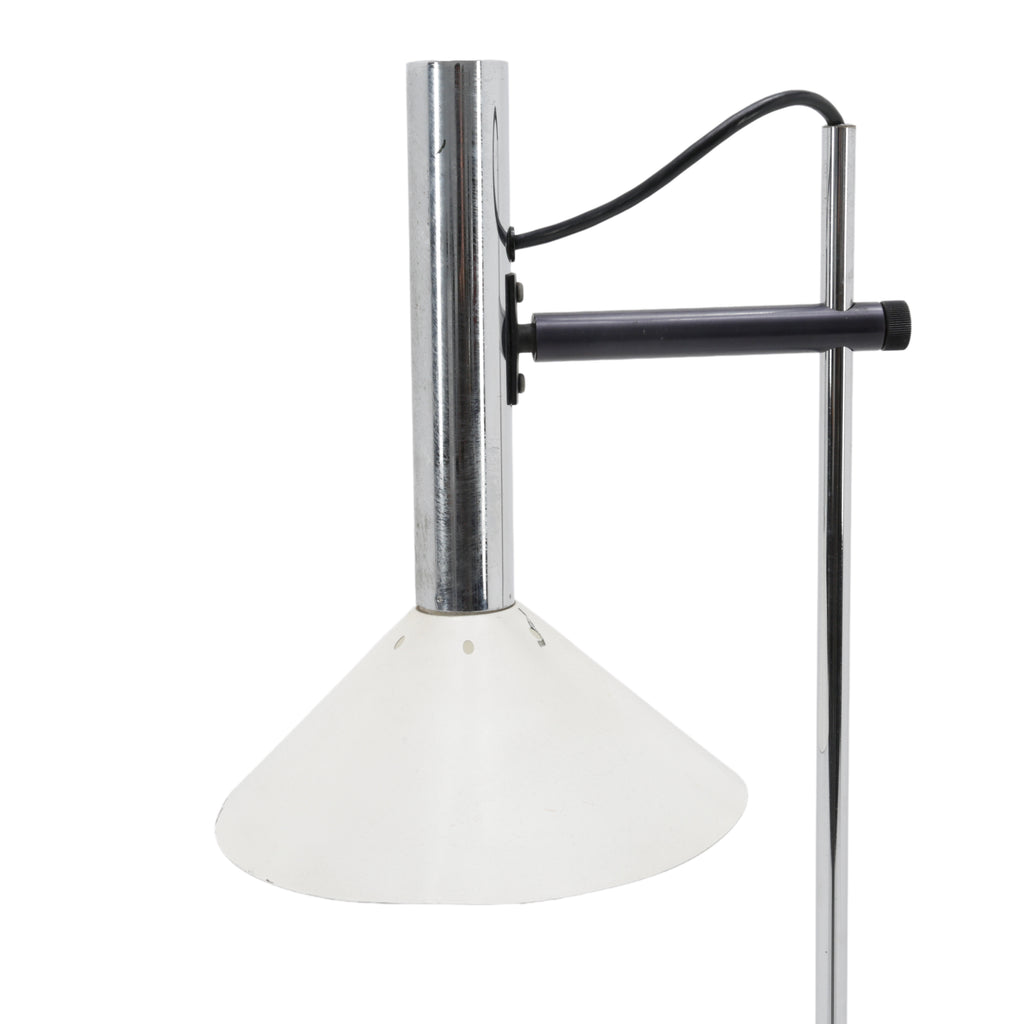 Silver and Dark Gray Metal Floor Lamp