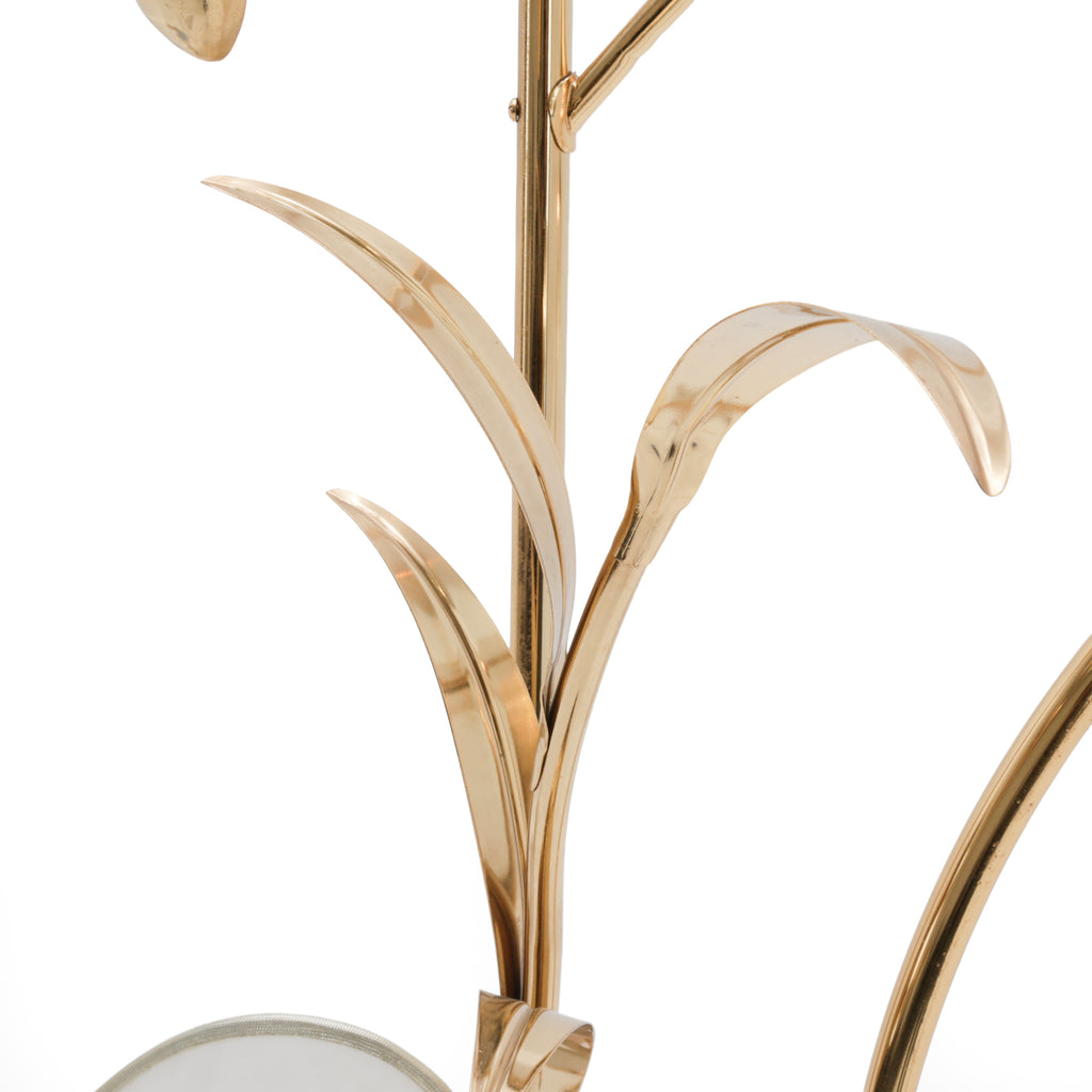 Gold & Cream Stylized Dragonfly Floor Lamp with Shades