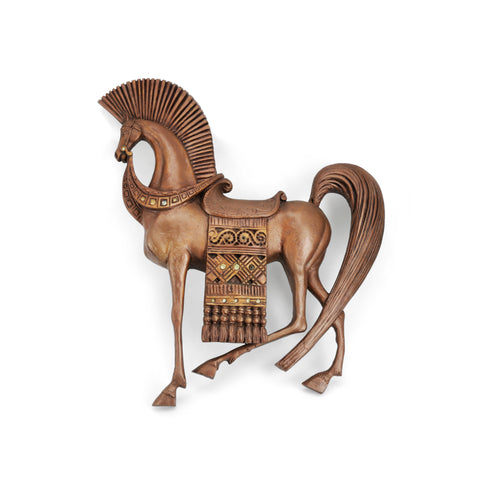 Brown Vintage Horse Wall Sculpture