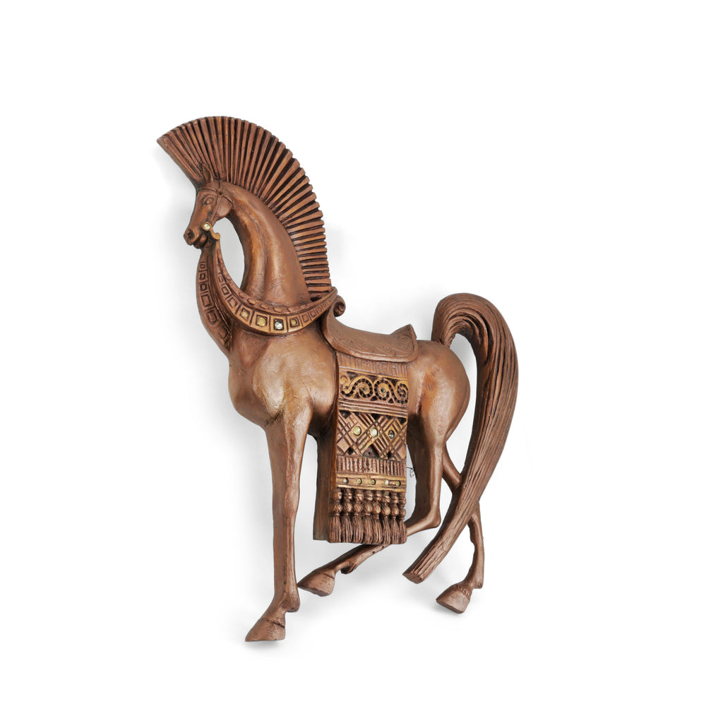 Brown Vintage Horse Wall Sculpture
