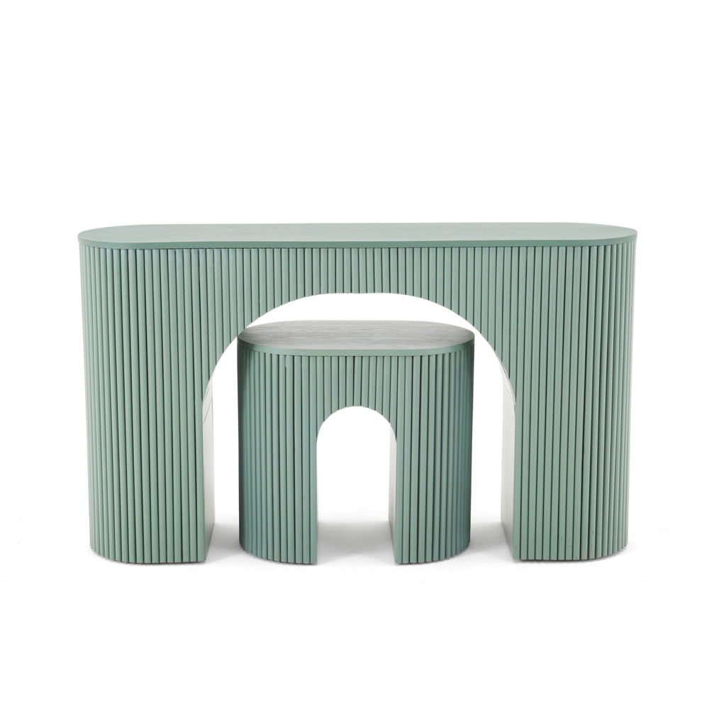 Sage Green Ridged Console