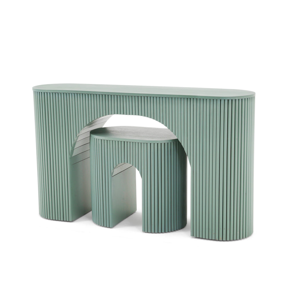 Sage Green Ridged Console