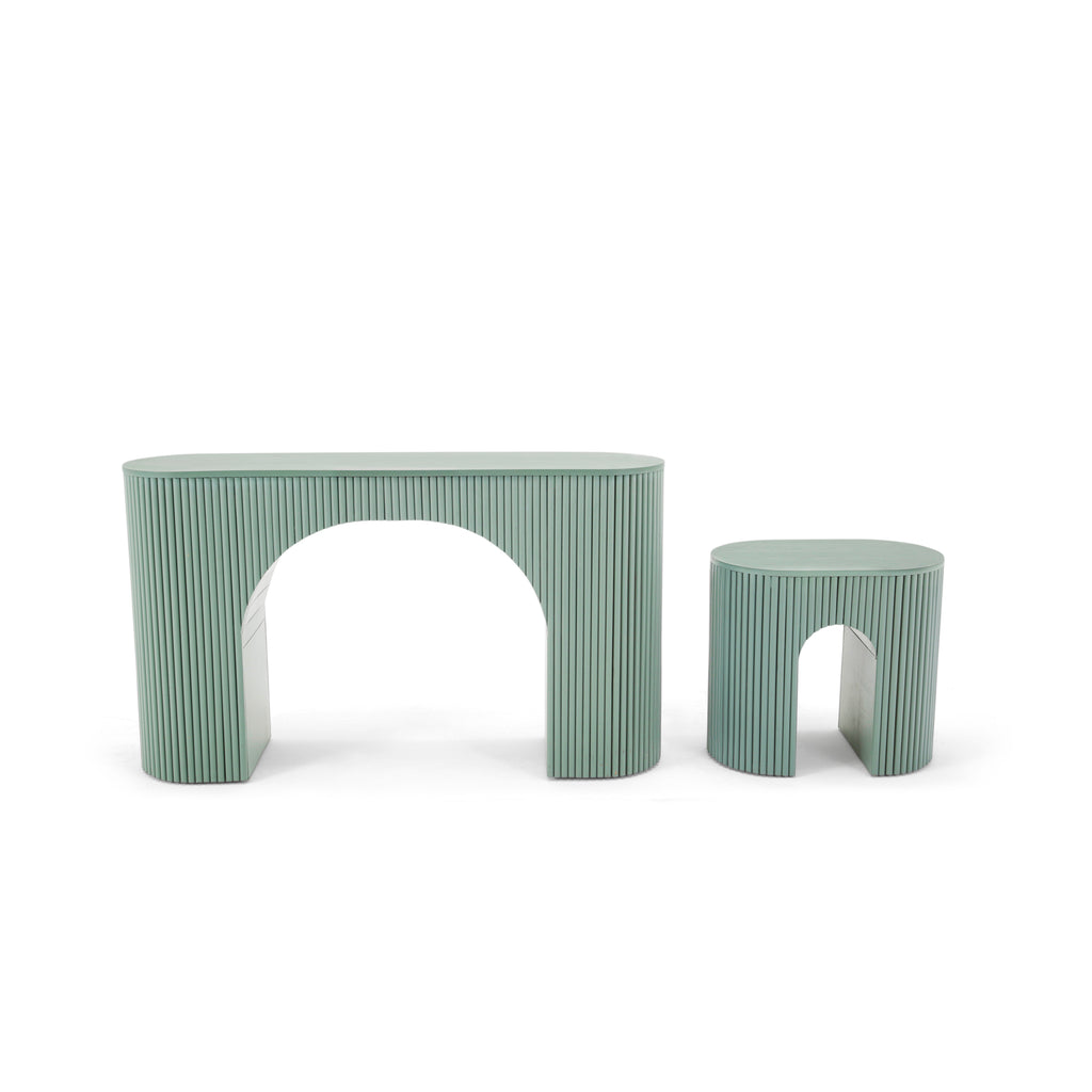 Sage Green Ridged Console