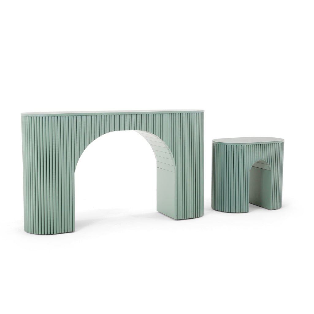 Sage Green Ridged Console