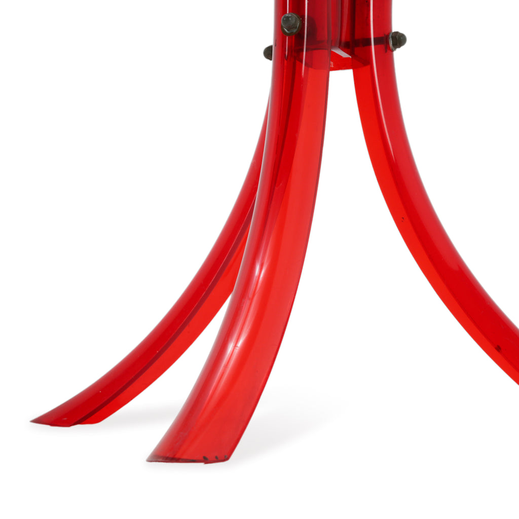 Ruby Red Lucite & Acrylic Side Table