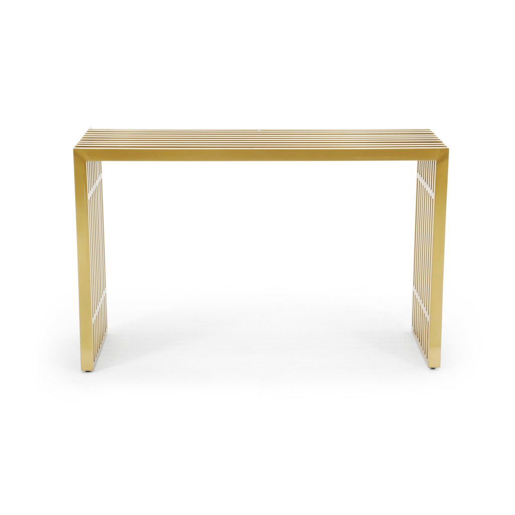 Gold Console Table w/ Removable Glass Top